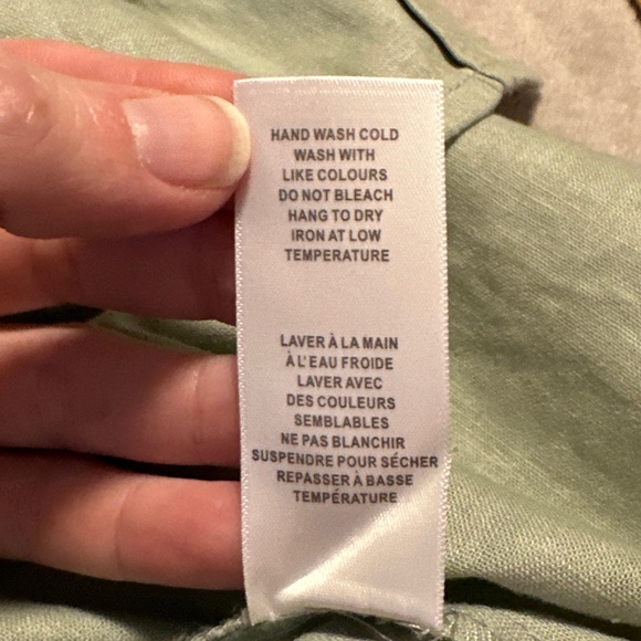 Cleo Oversized Button Down Shirt Small Linen Sage Green Coastal Grandma - Picture 7 of 8